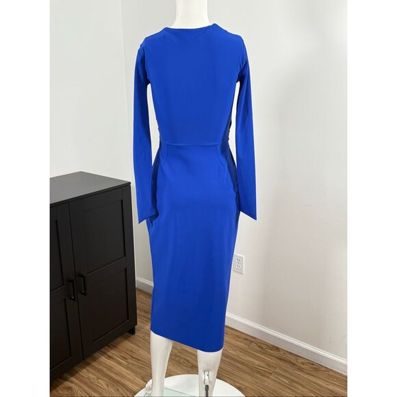 Chiara Boni La Petite Robe Jodene Pleated Wrap Midi Dress Size 4 - Picture 7 of 10